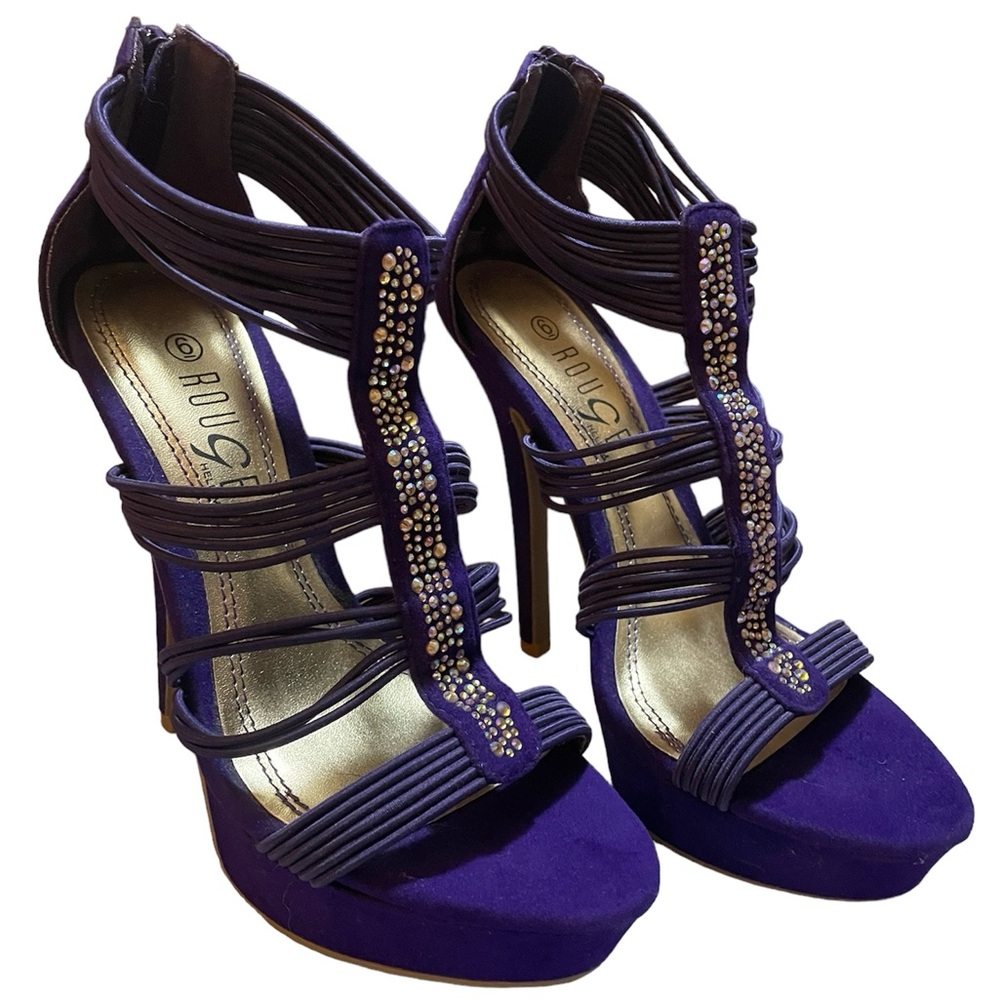 Purple Rhinestone Sandals - Picture 3 of 12